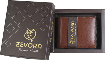 ZEVORA Men Casual Tan Artificial Leather Wallet(3 Card Slots)