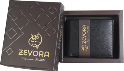 ZEVORA Men Casual Black Artificial Leather Wallet(3 Card Slots)