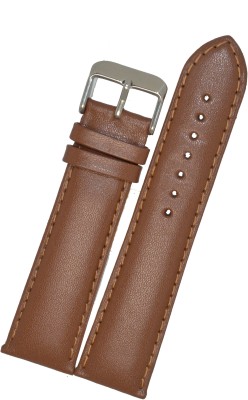 SURU Plain Padded Ogive Tip D6190 20 mm Genuine Leather Watch Strap(Tan)