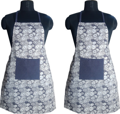 SSDN Cotton Chef's Apron - Free Size(Blue, Pack of 2)