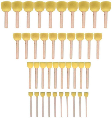 KRAFTMASTERS 40-Pieces Assorted Size Round Sponges Brush Set, Paint Tools for Kids