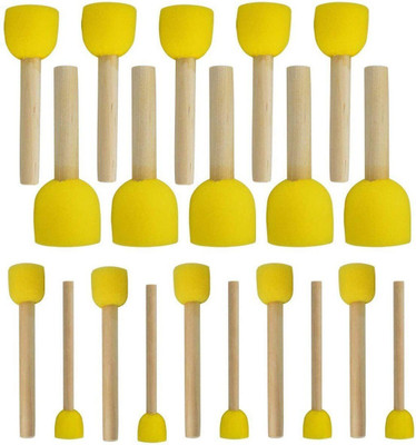 KRAFTMASTERS 20-Pieces Assorted Size Round Sponges Brush Set, Paint Tools for Kids