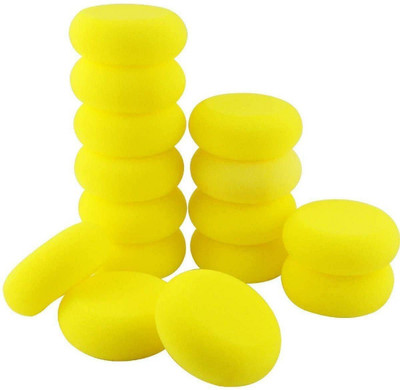 KRAFTMASTERS 36 Pack 3 Inch Yellow Painting Sponges Foam Artist Sponges Round Watercolor Sponges for Drawing Painting Crafts Pottery