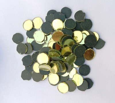 Indias Creation M 20 Golden Round Mirror 10mm - 100 pieces