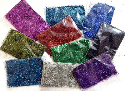 Riddhi Golden Line Pack of 20Pc Packet Sparkling Glitter Powder for Art and Craft Work Multi-Color Dry Glitter for Craft Work, Glitter Powder Dust for Kids Activity