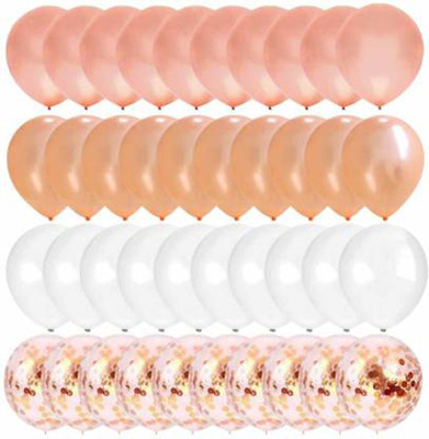Saikara Collection Solid Solid Pre-Filled Confetti & Metallic Balloons Pack of 40 Balloon(Multicolor, Pack of 40)