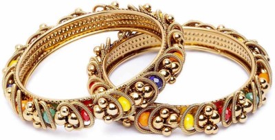 Shining Diva Metal Gold-plated Bangle Set(Pack of 2)