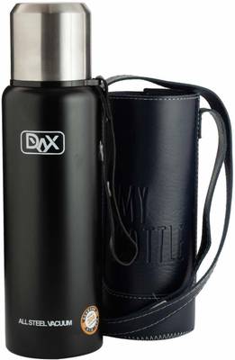 Frabble8 Vacuum Insulated Stainless Steel Travel Dax Water Bottle 1000 ml Flask  (Pack of 1, Black, Steel)