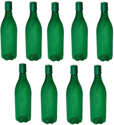 FLANKER 1 LTR Classic Water Bottle set of 9 1000 ml Bottle(Pack of 9, Green, PET)