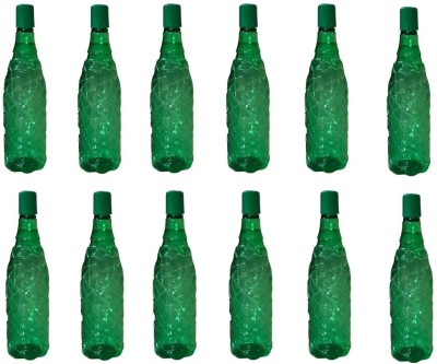 FLANKER 1 LTR Classic Water Bottle set of 12 1000 ml Bottle(Pack of 12, Green, PET)