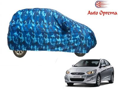 Auto Oprema Car Cover For Hyundai Fluidic Verna (With Mirror Pockets)(Blue)
