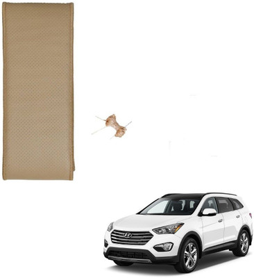 AuTO ADDiCT Hand Stiched Steering Cover For Hyundai i20(Beige, Leatherite)