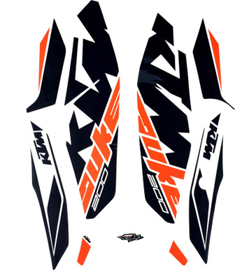 HRBull Sticker & Decal for Bike(Multicolor, Orange, Black)