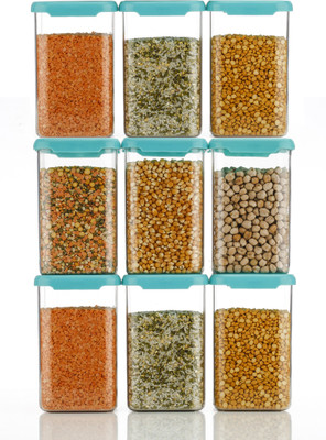 Lion Lender Plastic Grocery Container  - 1200 ml(Pack of 9, Pink)