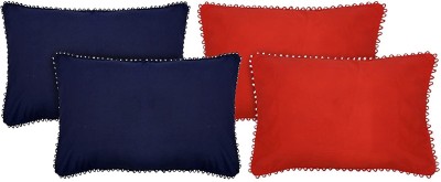 KUBER INDUSTRIES Plain Pillows Cover(Pack of 4, 43 cm*61 cm, Blue, Red)