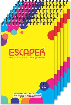 ESCAPER Regular Notepads (Pack Of 6 Notepads - Ruled - A5 Size - 8.5 x 5.5 inches), Writing Pads, Notepad Memo, Memo Pads A5 Note Pad Ruled 50 Pages(Multicolor, Pack of 6)