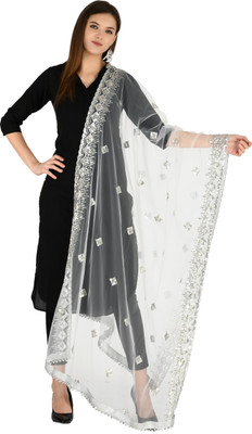 A R SILK Net Embellished Women Dupatta