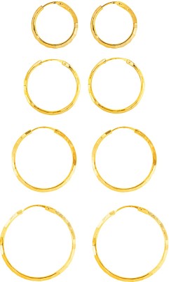 Shining Jewel Shinning Jewel Classic and Evergreen Designer Gold Hoop Earrings Combo for Girls and Women - Pack of 4 (SJEC_40) Cubic Zirconia Brass Hoop Earring