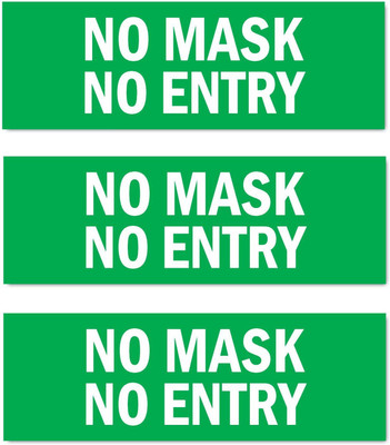 Mindcraftz No Mask No Entry Emergency Sign(Reflective Sign)