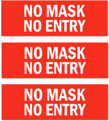 Mindcraftz No Mask No Entry Emergency Sign(Reflective Sign)