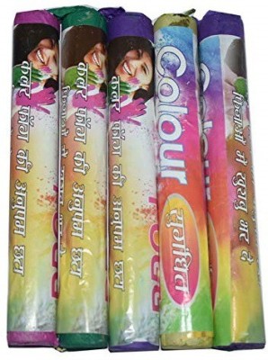 Quinergys Color Smoke Fog Rainbow Gulal Holi Color Powder Pack of 5(Purple, Red, Yellow, Green, Blue, 115 g)