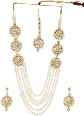 BJ JEWEL Alloy Gold-plated White, White Jewellery Set(Pack of 1)