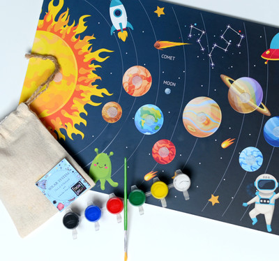 doxbox Space board activity with flashcards(Multicolor)