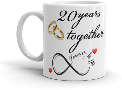 Cybe Happy 20th Marriage Anniversary 20 year love Ceramic Coffee Ceramic Coffee Mug(325 ml)
