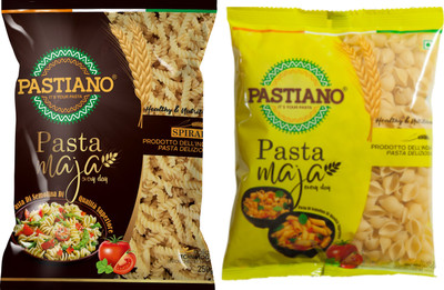 PASTIANO FUSILLI & SHELLS PASTA- Pack of 2- 250 gms each Shell, Fusilli Pasta(Pack of 2, 500 g)