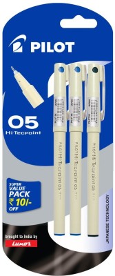 PILOT Hitech Gel Pen(Pack of 3, Blue, Black)