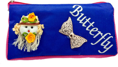Zz Trader Beautiful Pencil Pouch Butterfly Art Polyester Pencil Box(Set of 1, Multicolor)