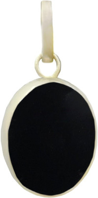 Takshila Gems Natural Black Agate Pendant in Silver 6.25 Ratti / 5.62 Carat Lab Certified Agate Stone Locket