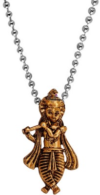 Sullery Lord Shree Krishna Vishnu Venkatesha Locket With Chain Gold-plated Brass Pendant