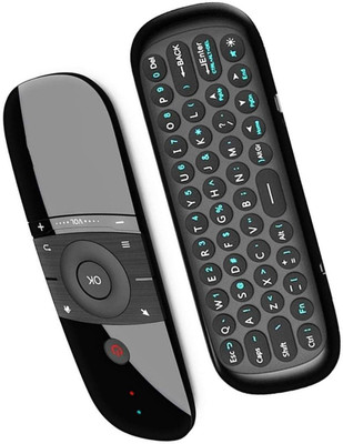 Eloquence 2.4 G Voice Air Mouse Universal Smart Remote with Keyboard and Intelligent Learning (IR Learning Feature) for Smart TV,Android TV Box,Mini PC, Laptop, Projector,IPTV, HPTV, Set top Cable and Gaming - 54e Realme TV, Samung TV, sony bravia, mi tv Remote Controller(Black)