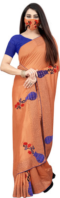 pUNYATHA CREATION Printed Chanderi Art Silk Saree(Multicolor)