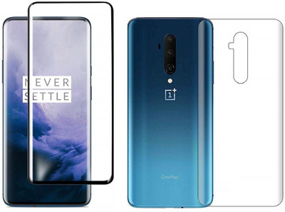 ELEF Front and Back Tempered Glass for Oneplus 7T Pro Front Full Glue Tempered Glass Back Flexible 0.3mm Guard (Trink)(Pack of 2)