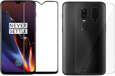 ELEF Front and Back Tempered Glass for Oneplus 6T Front 11D Tempered Glass Back Flexible 0.3mm Guard (Trink)(Pack of 2)