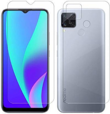 PR SMART Front and Back Tempered Glass for Realme C15(Pack of 2)