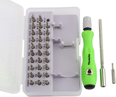 tHemiStO 32 in 1 Mini Screwdriver Bits Set with Magnetic Flexible Extension Rod for Home Appliance, Laptop, Mobile, Computer Repairing Precision Screwdriver Set(Pack of 1)