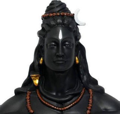 Someshwar fashion Adiyogi jatadhari Dhyana Mudra Adiyogi Shiva Idol for Car Home Décor, Gift & Puja, Black, 16.5 cm x 11 cm x 13 (Jatadhari Adiyogi) Decorative Showpiece  -  17 cm(Polyresin, Black)