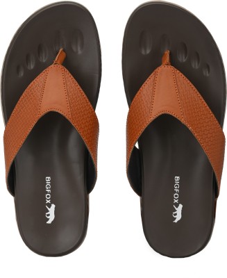 BIG FOX Men Flip Flops(Tan , 6)