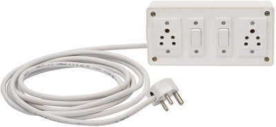 Ronofic Extension Board With (1mm)2 Socket 2 Switch 6 A 3 Meter Wire Extension Board 2  Socket Extension Boards(White, 3 m)