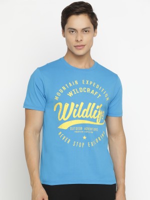 Wildcraft Printed Men Round Neck Blue T-Shirt