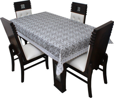 LITHARA Printed 4 Seater Table Cover(Grey, PVC)