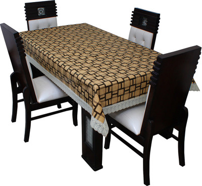 LITHARA Printed 4 Seater Table Cover(Multicolor, PVC)