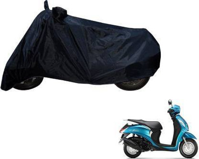 Amozkart Two Wheeler Cover for Yamaha(Fascino, Black)