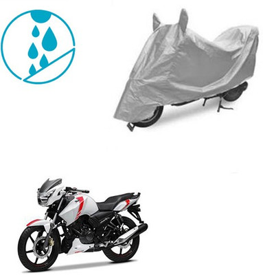 SRENTERPRISES Two Wheeler Cover for TVS(Apache RTR 160, Silver)