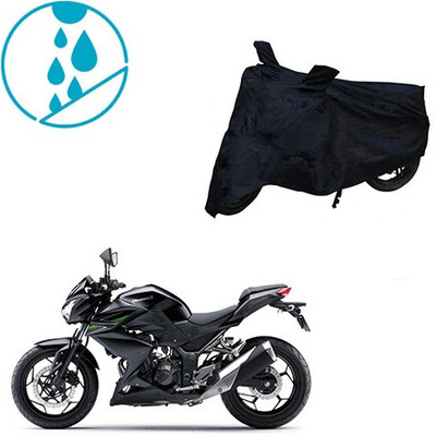 SRENTERPRISES Two Wheeler Cover for Kawasaki(Z250, Black)
