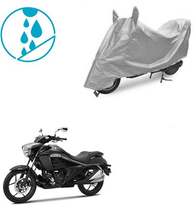 SRENTERPRISES Two Wheeler Cover for Suzuki(Intruder, Silver)