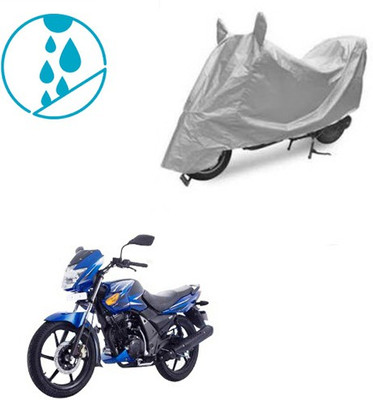 SRENTERPRISES Two Wheeler Cover for TVS(Flame SR125, Silver)